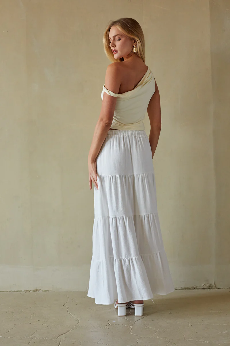 Fern Linen Tiered Maxi Skirt