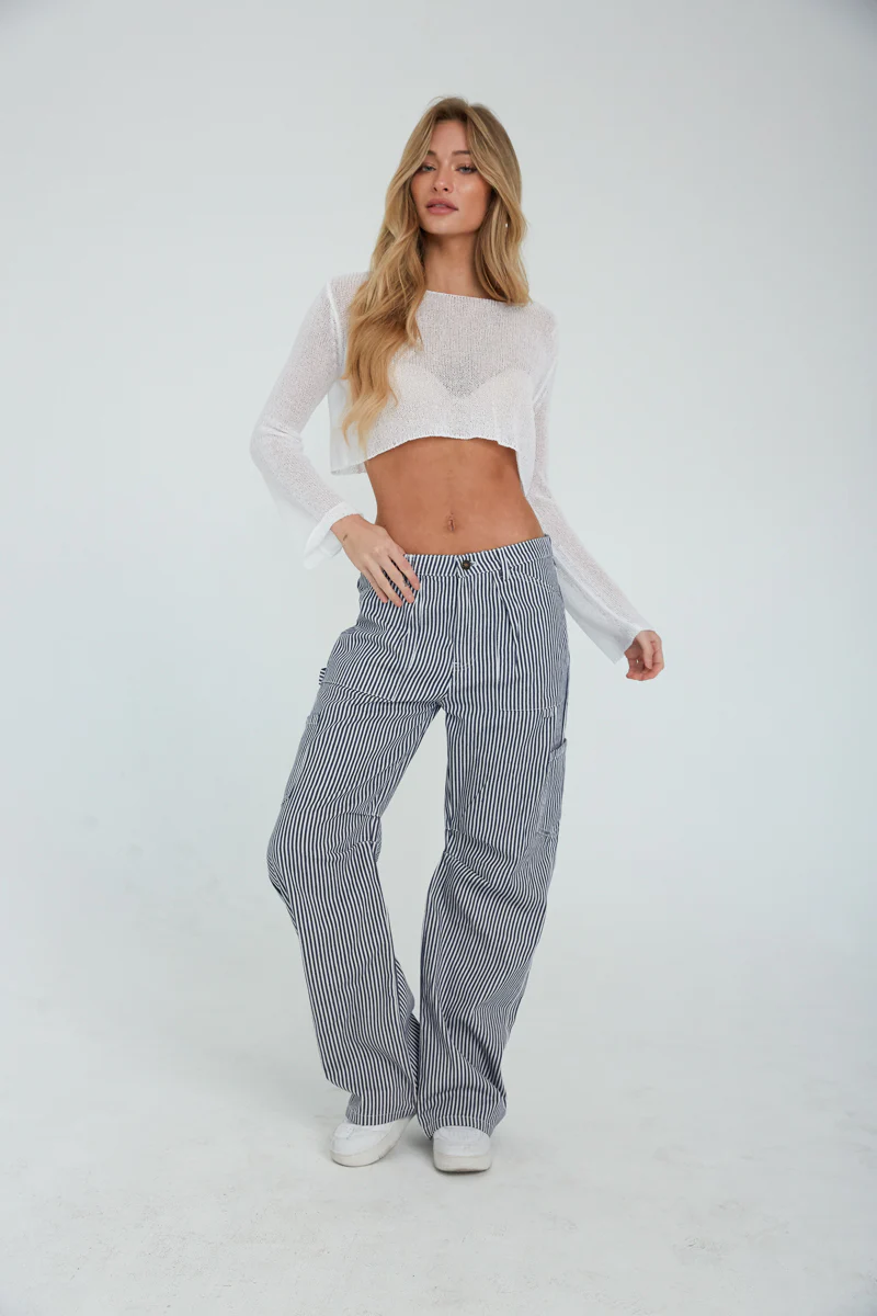 Hollie Cropped Long Sleeve Knit Top