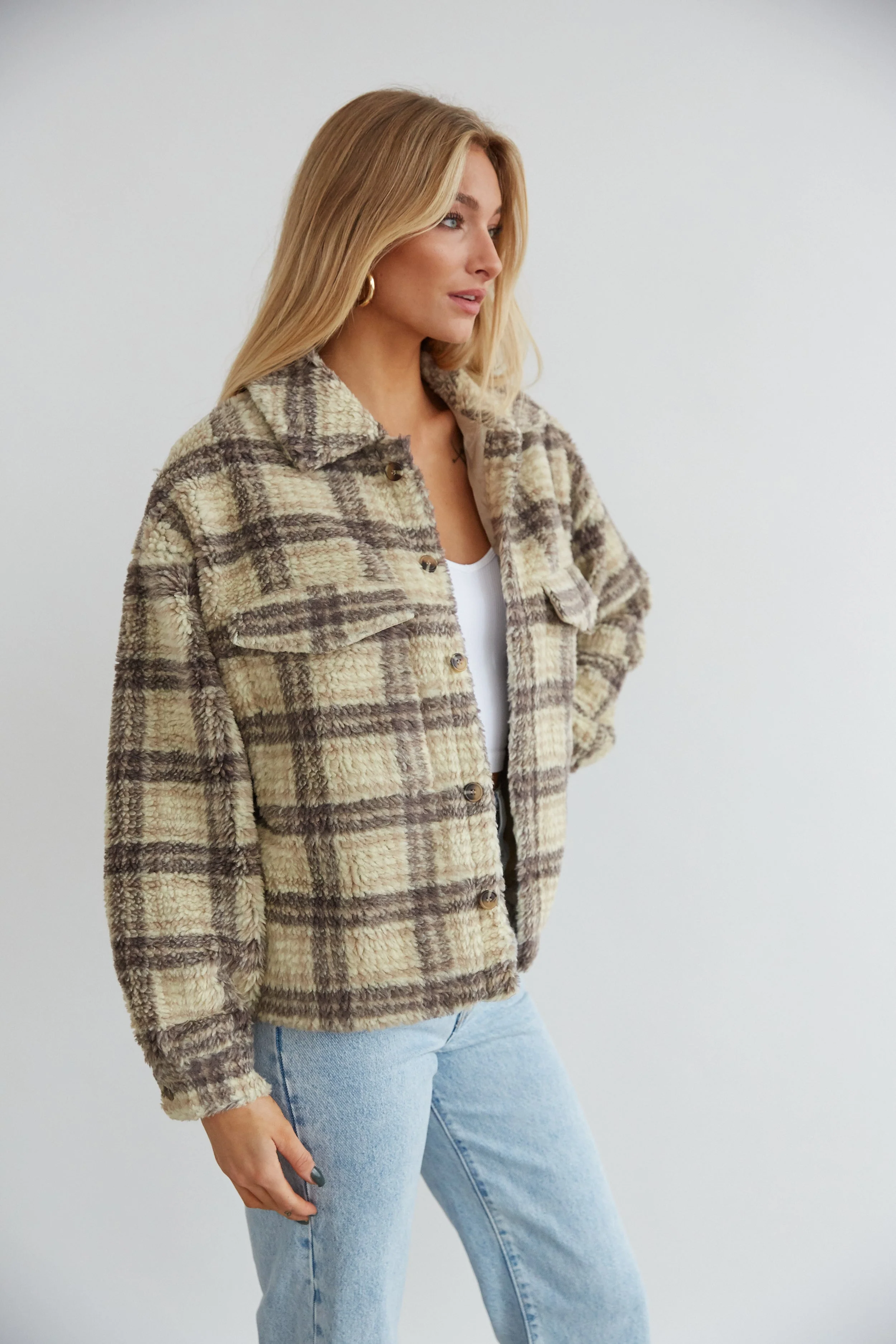 Kimberly Plaid Sherpa Shacket