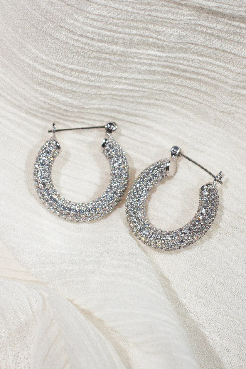 LUV AJ Pave Baby Amalfi Hoops