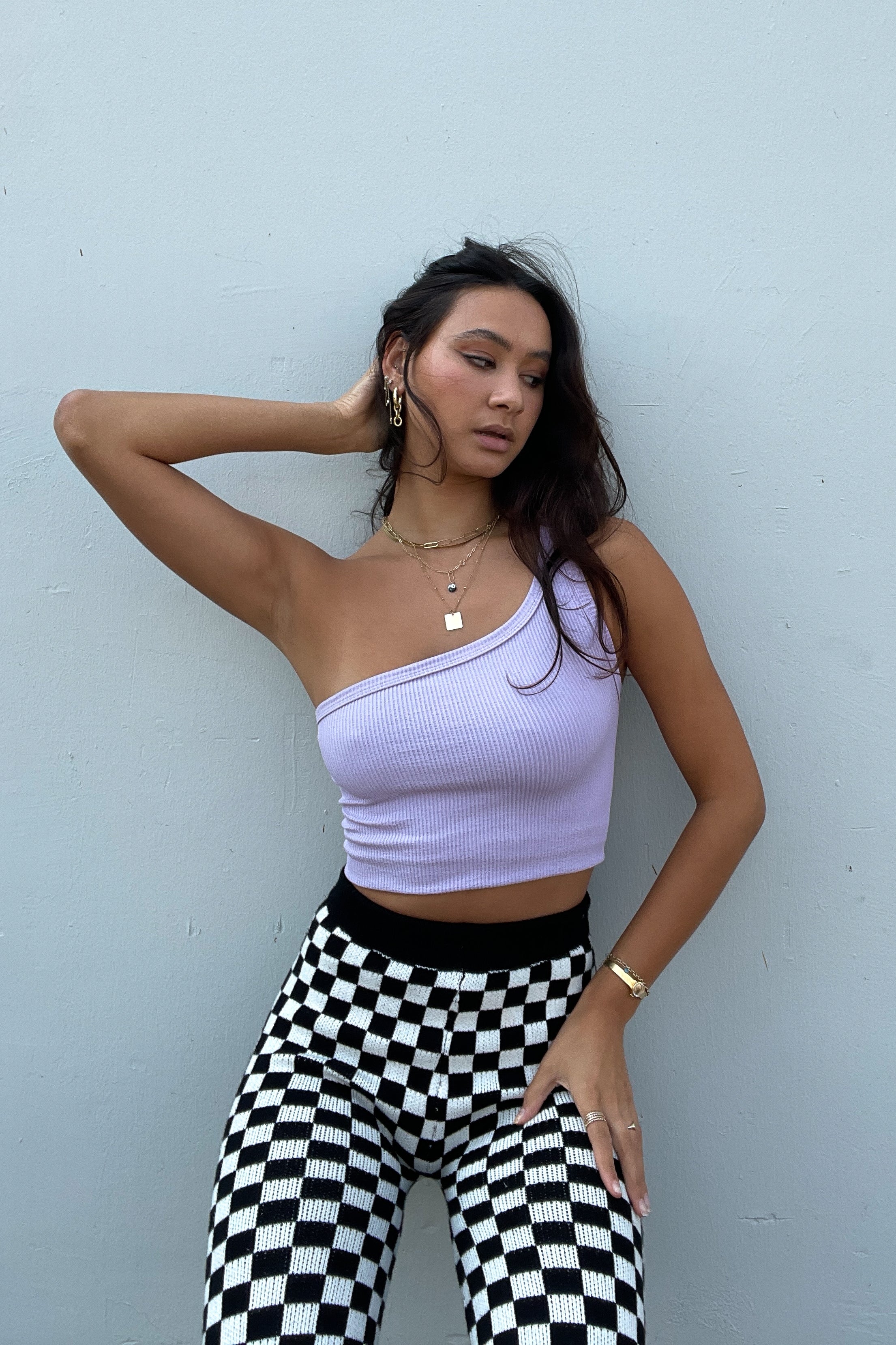 Rachel One Shoulder Ribbed Tank