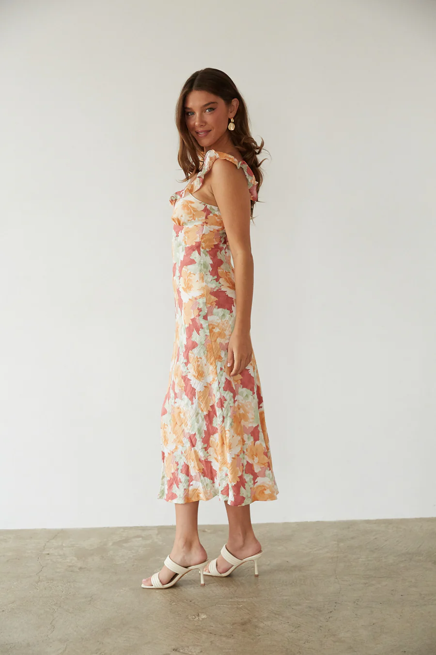 Andrea Ruffle Midi Dress