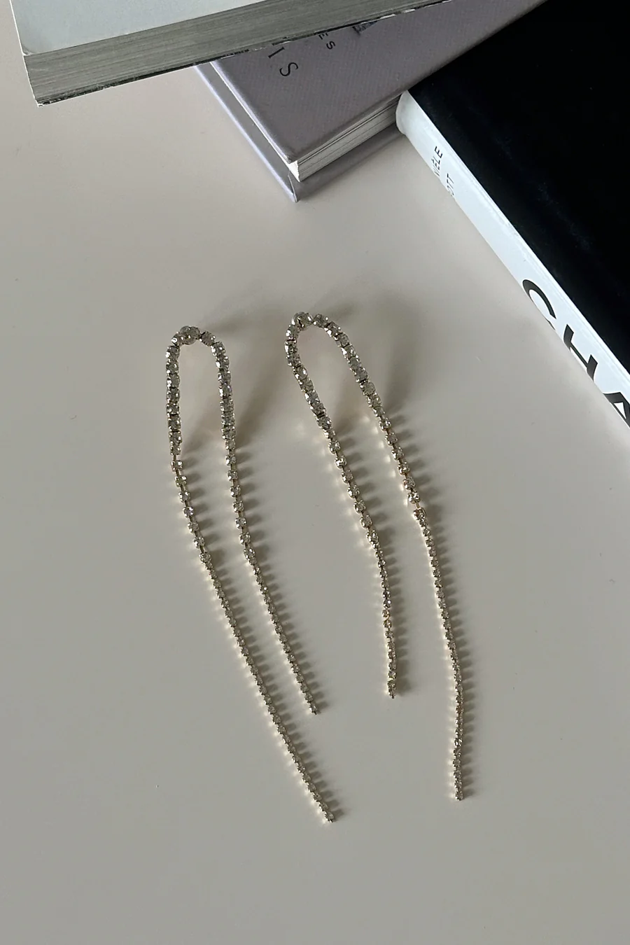 Wren Rhinestone Curved Drop Studs