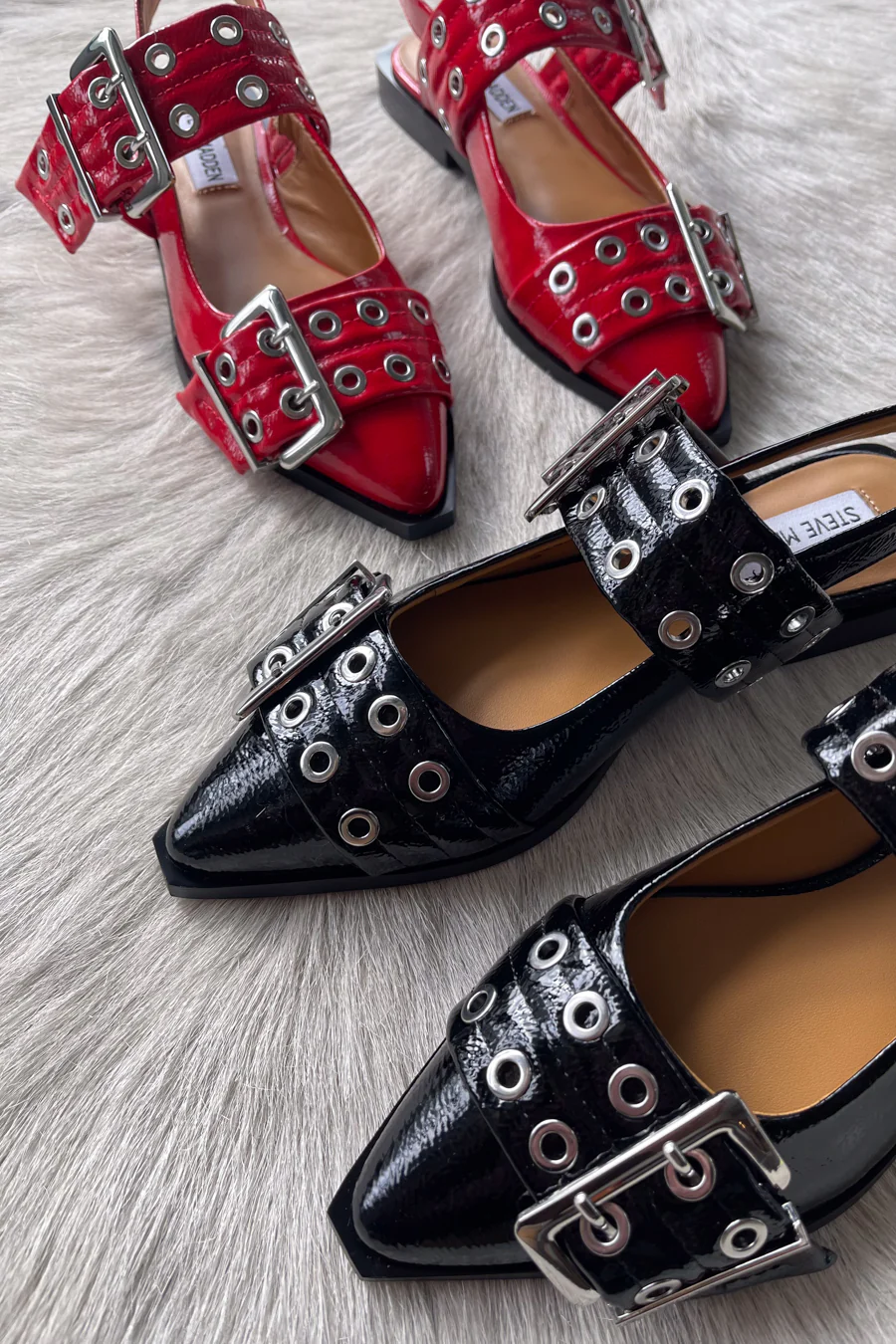 Steve Madden Graya Patent Buckle Slingback Flat