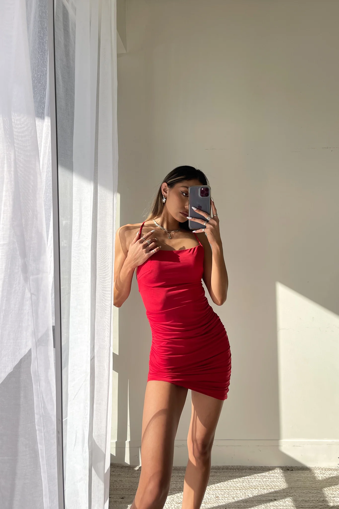 Raya Ruched Mini Dress