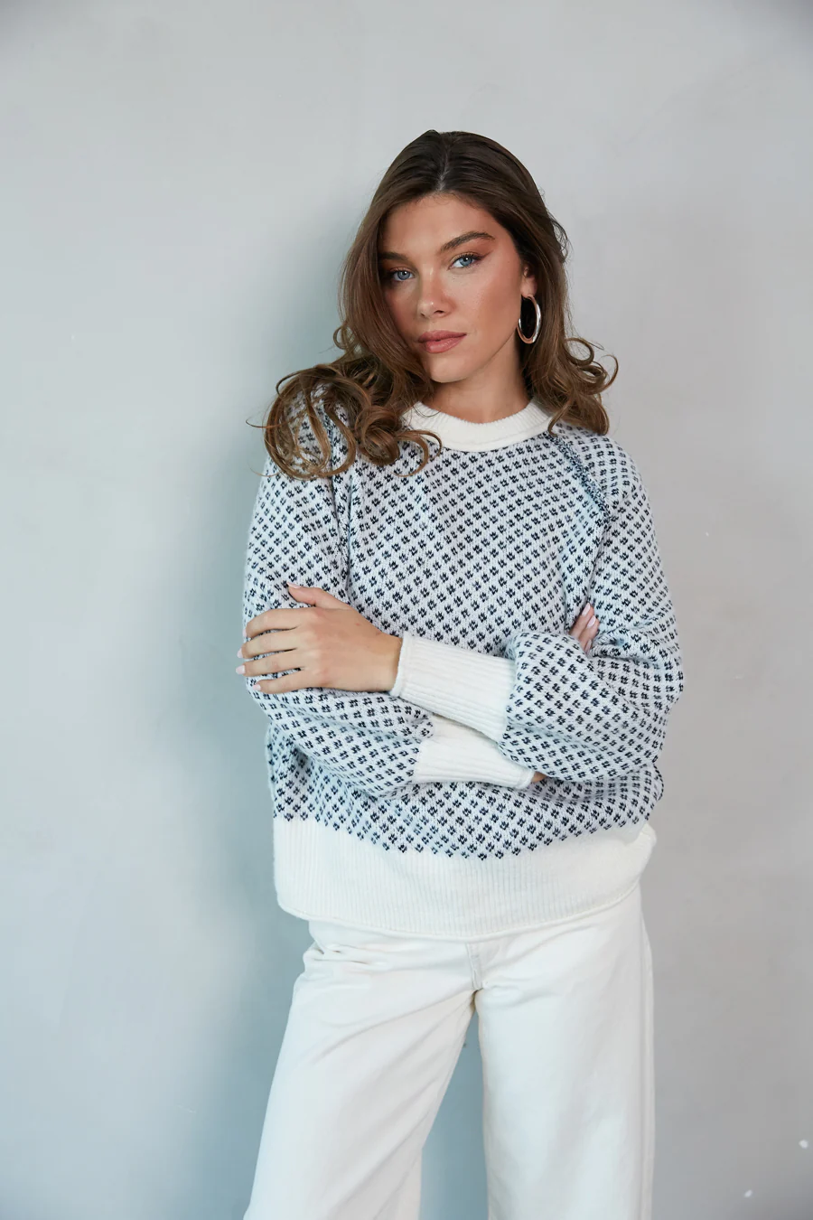 Ramona Ditsy Argyle Sweater