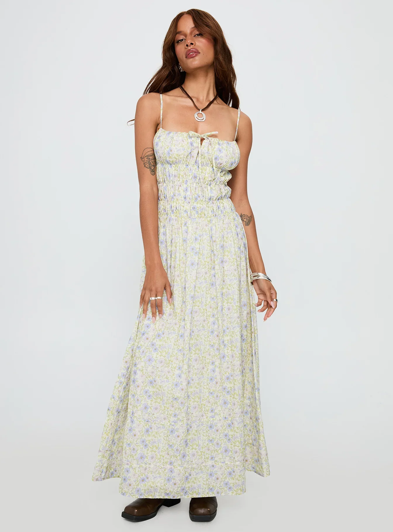 Loralei Shirred Maxi Dress Floral