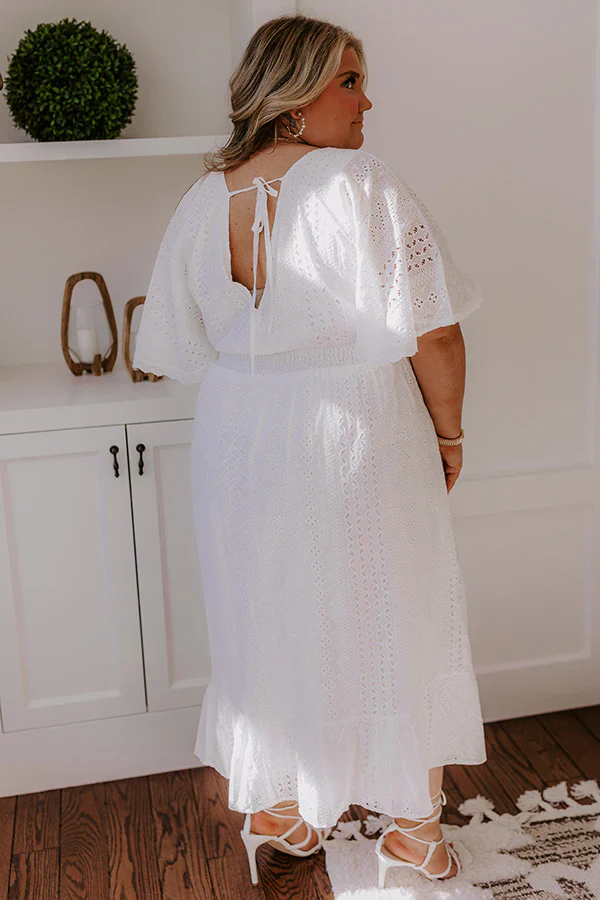 Romantic Bliss Eyelet Midi Dress Curves