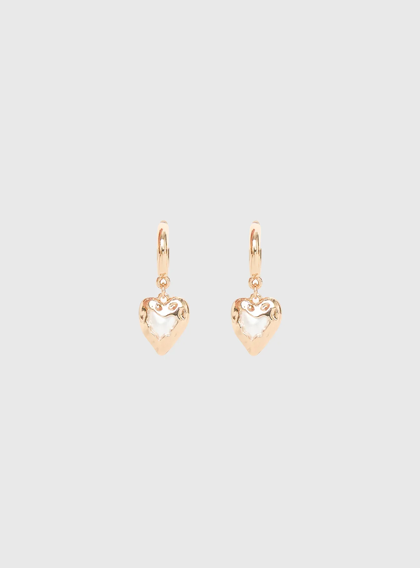 Live In Reality Heart Earrings Gold