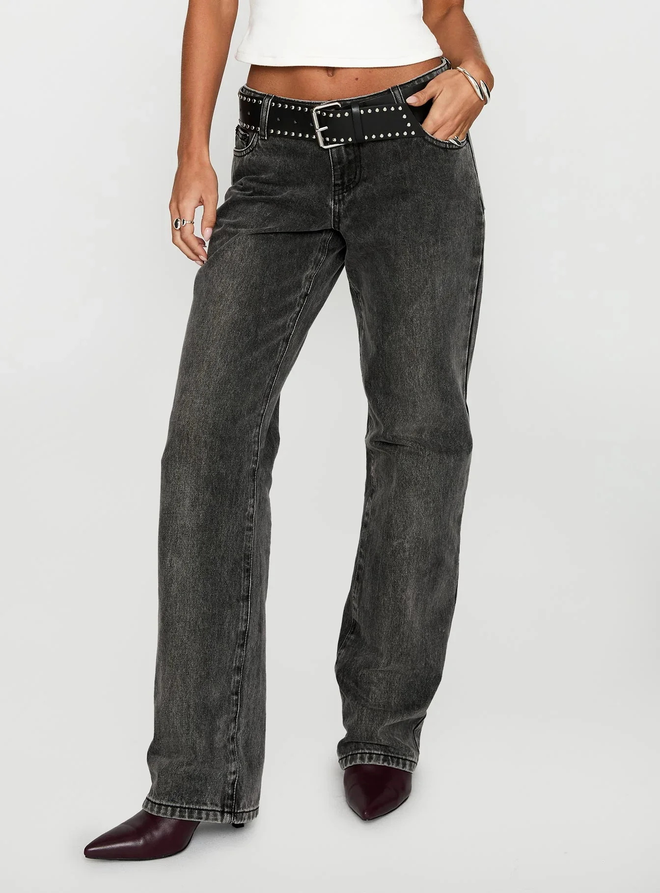 Better Half Low Rise Jeans Charcoal