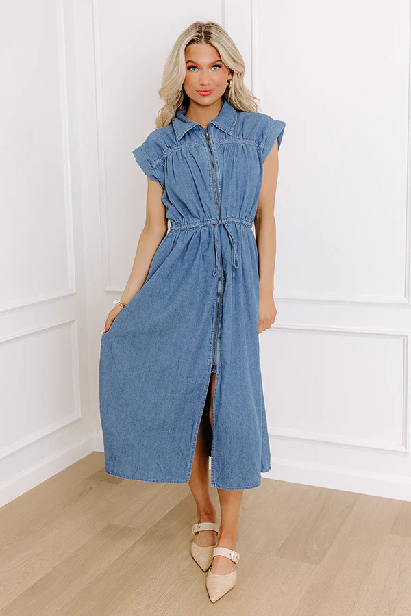 Honeysuckle Dreams Chambray Midi Dress