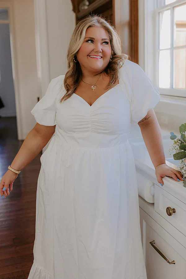 Sweet Serendipity Maxi Dress in White Curves