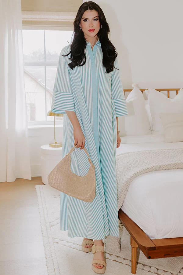 Little Coastal Town Stripe Maxi Dress