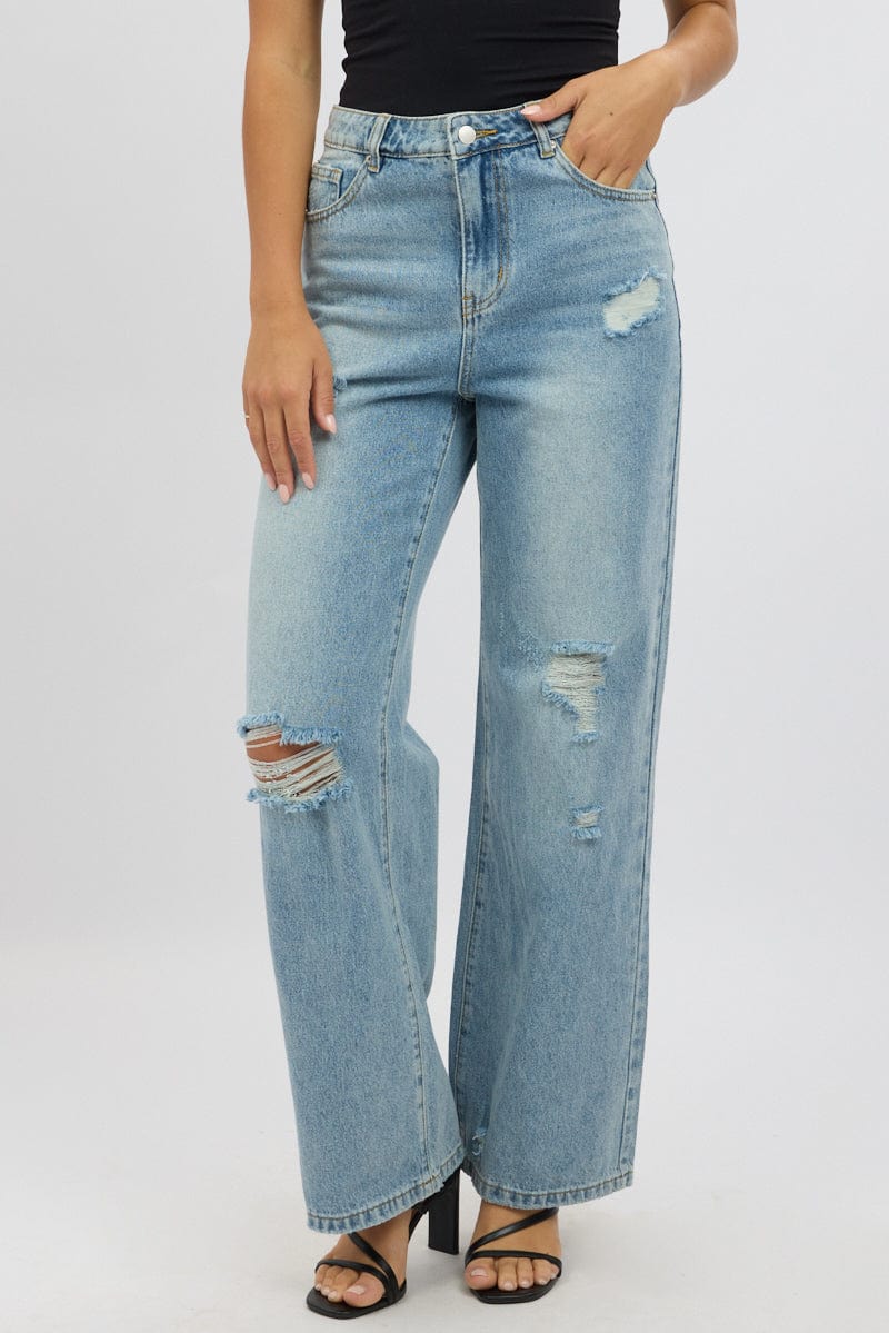 Denim Wide Leg Jeans
