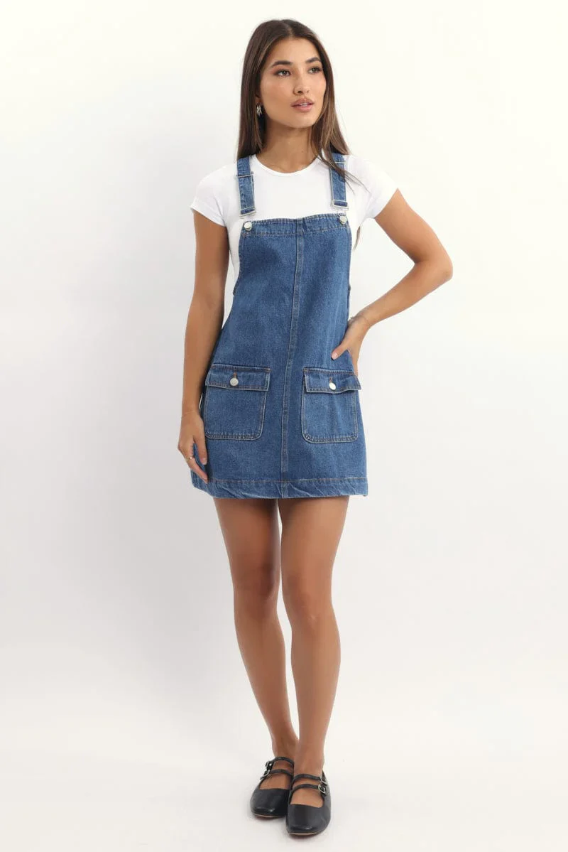 Blue Overall Mini Dress