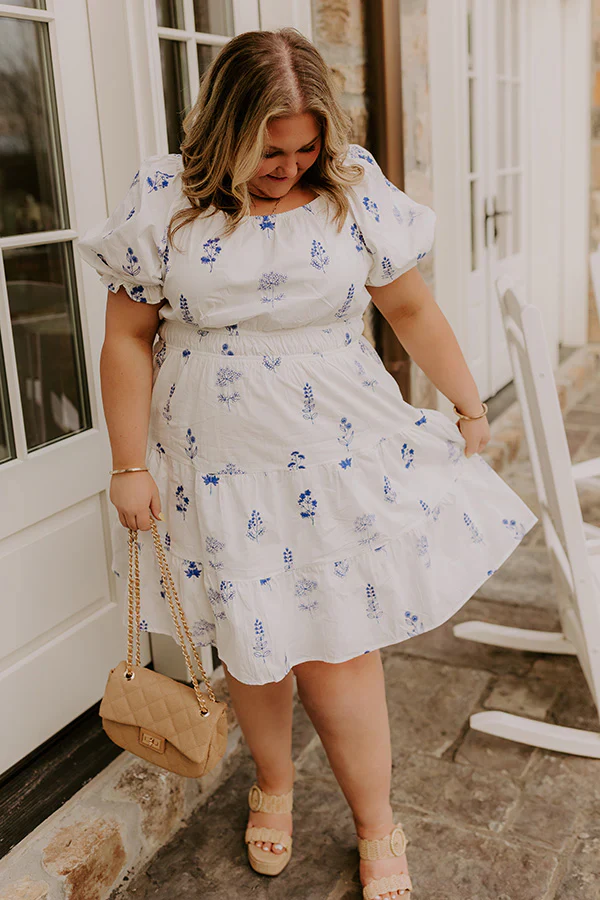 Botanical Moment Embroidered Mini Dress Curves