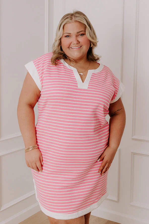 Think Happy Thoughts Stripe Mini Dress Curves