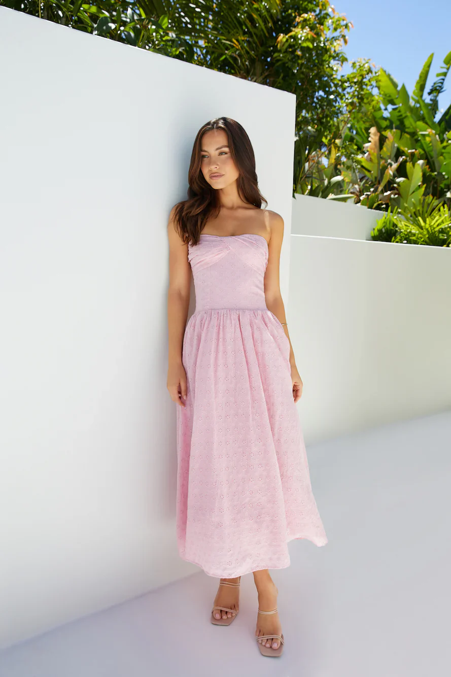 Mimi Moments Strapless Maxi Dress Pink
