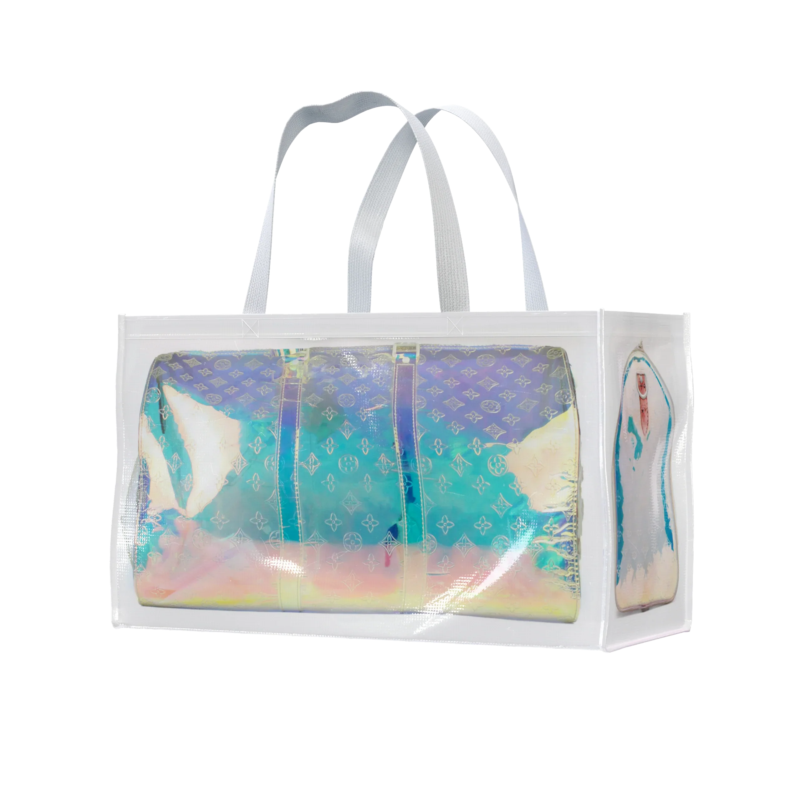 Tita Elvie Duffle Grocery Bag, Brown Canvas, Large