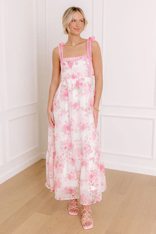 Countryside Estates Floral Maxi Dress in Pink