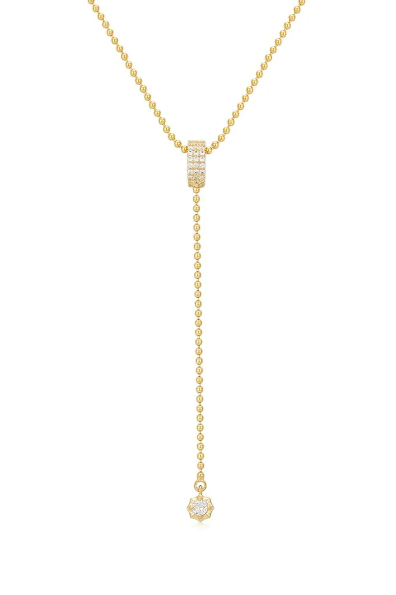 LUV AJ Ball Chain Lariat Necklace