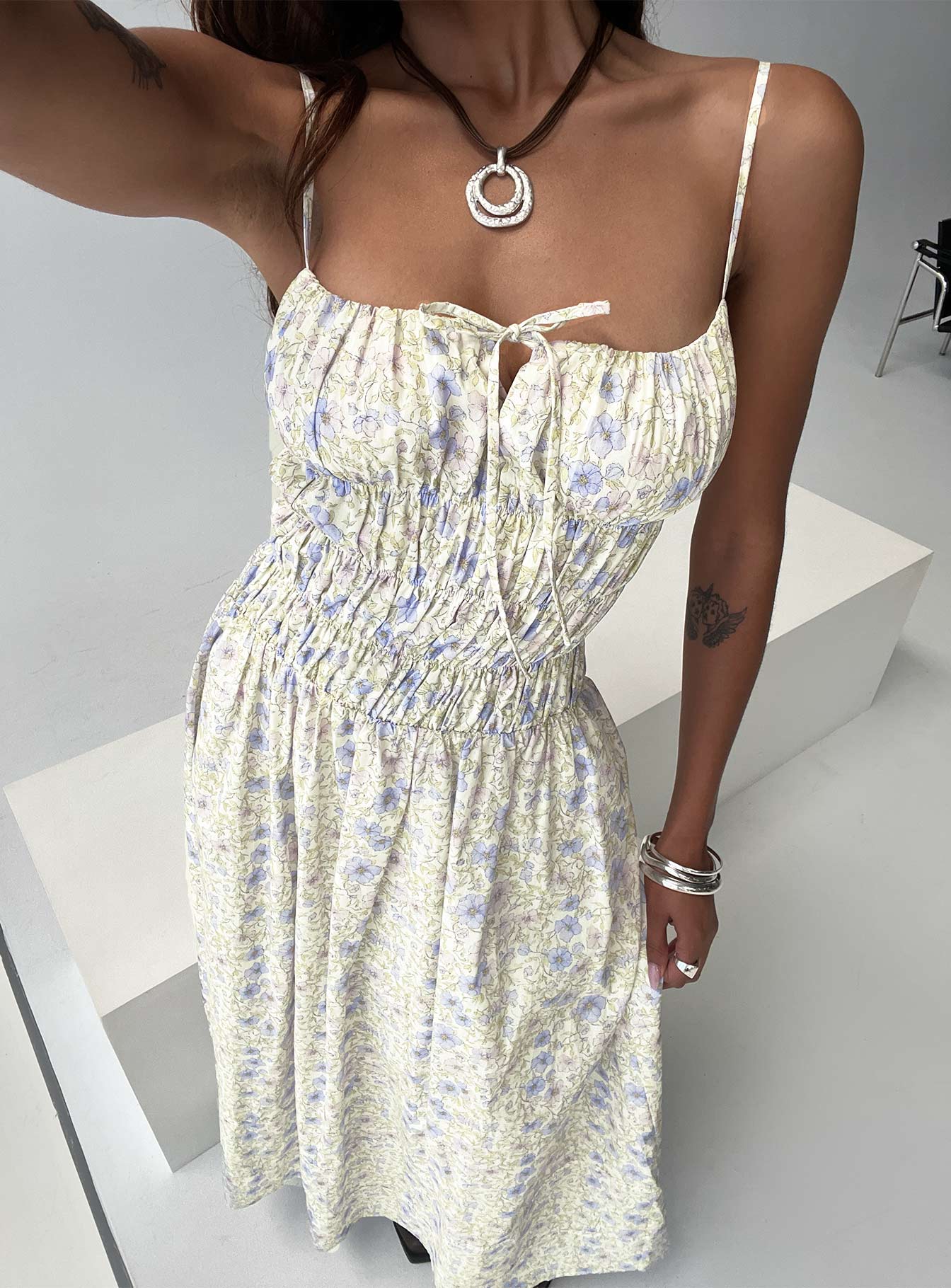 Loralei Shirred Maxi Dress Floral