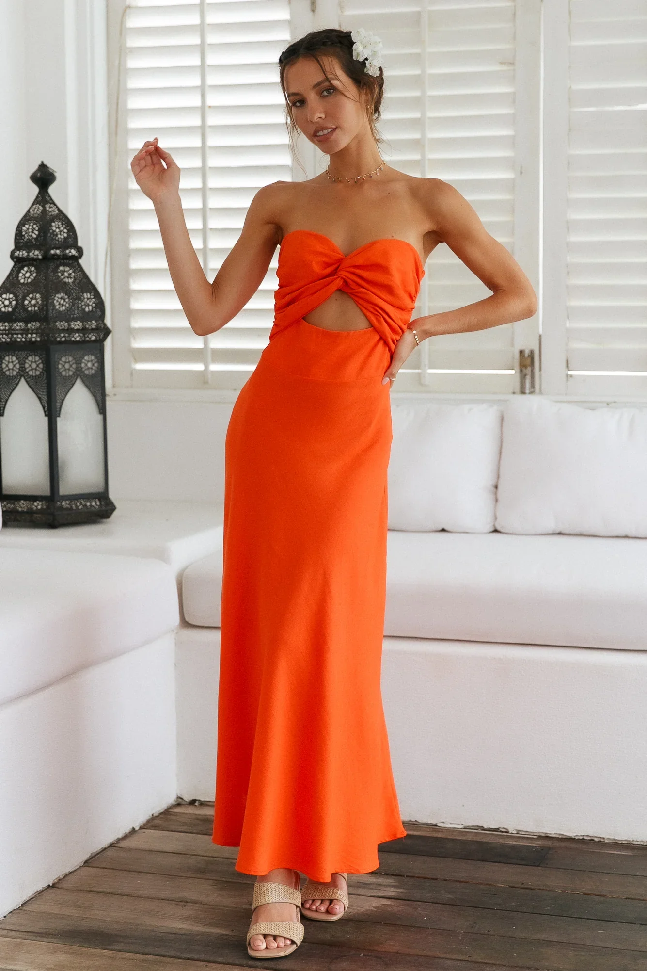 Glowing And Going Maxi Dress Orange