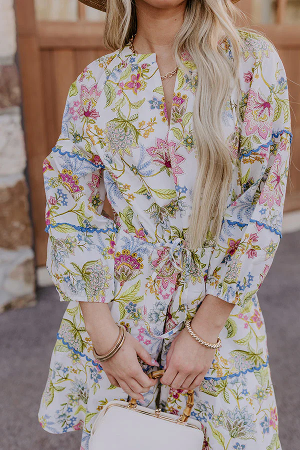 French Garden Floral Mini Dress