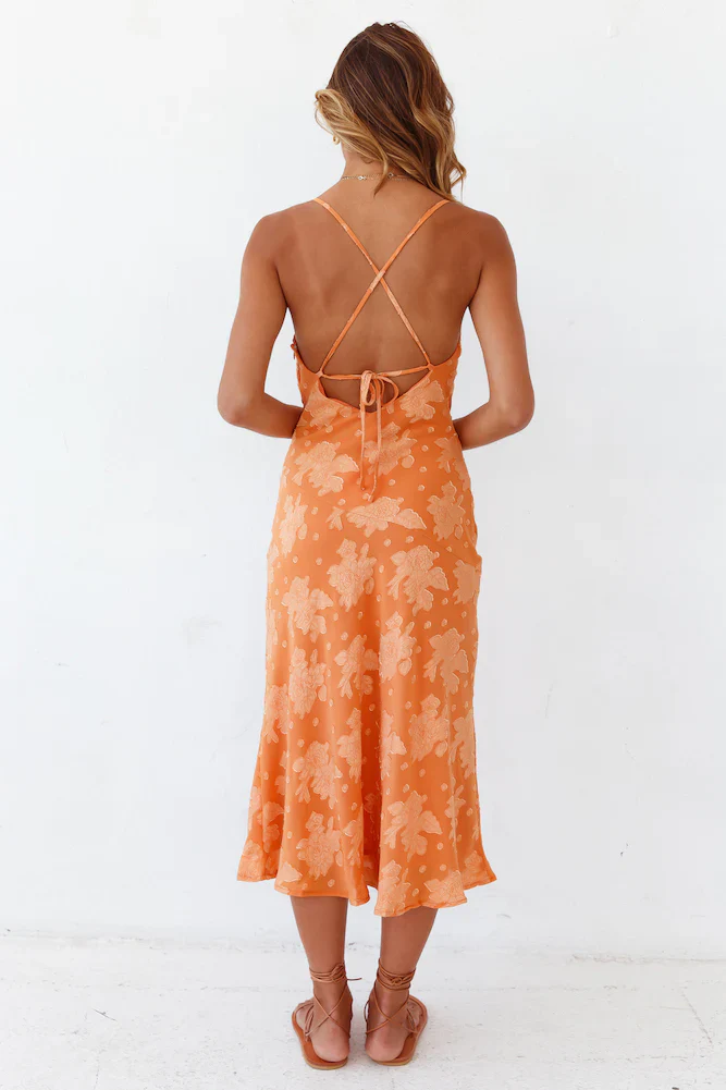 Leora Midi Dress Orange