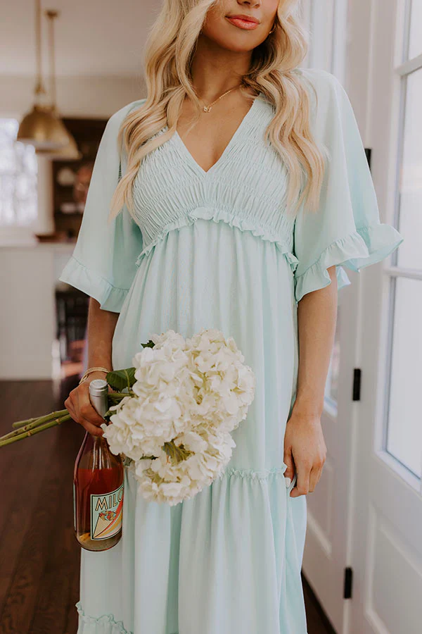 Charming Glance Tiered Maxi Dress in Mint
