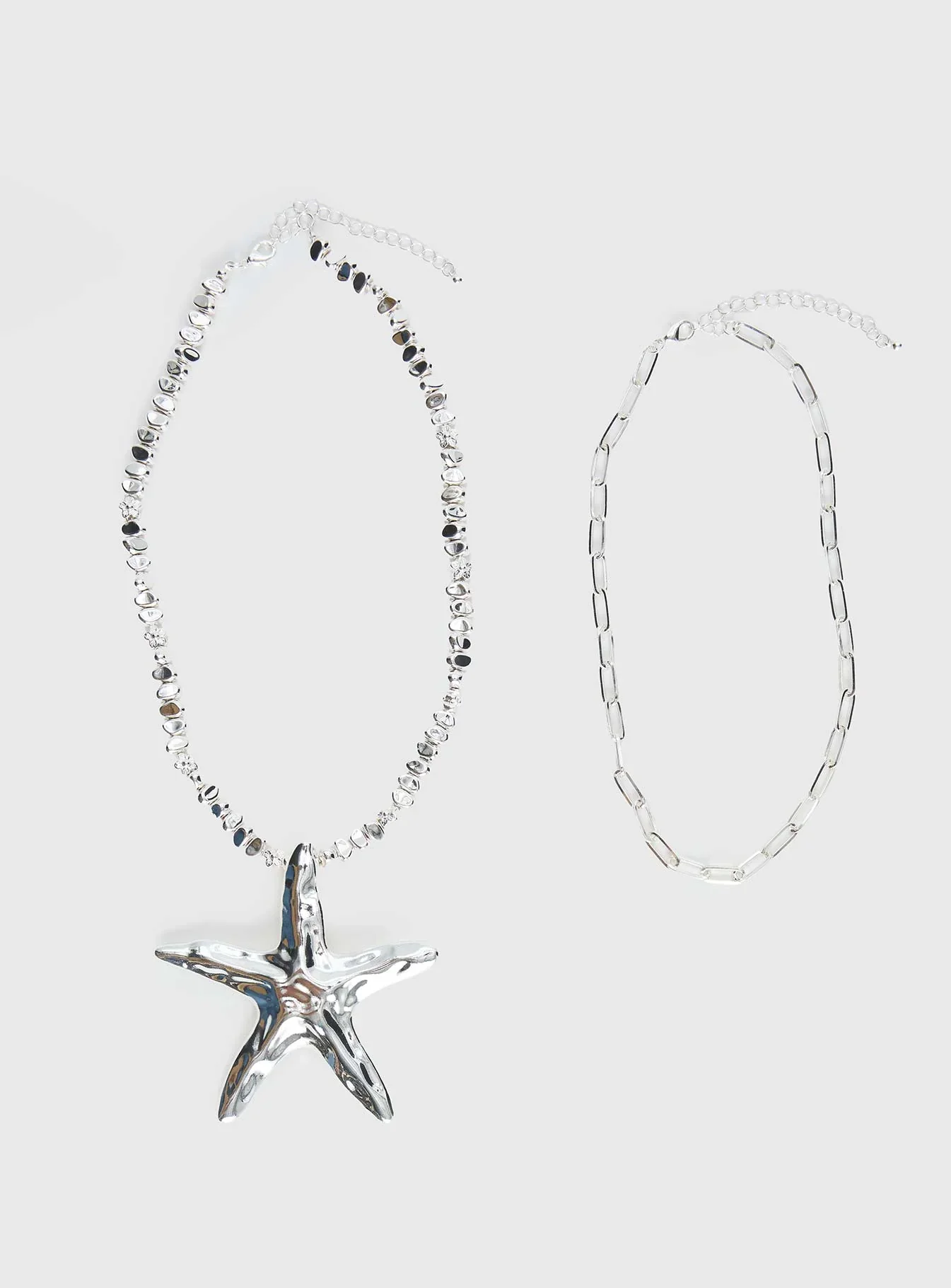 Covey Necklace Set Silver