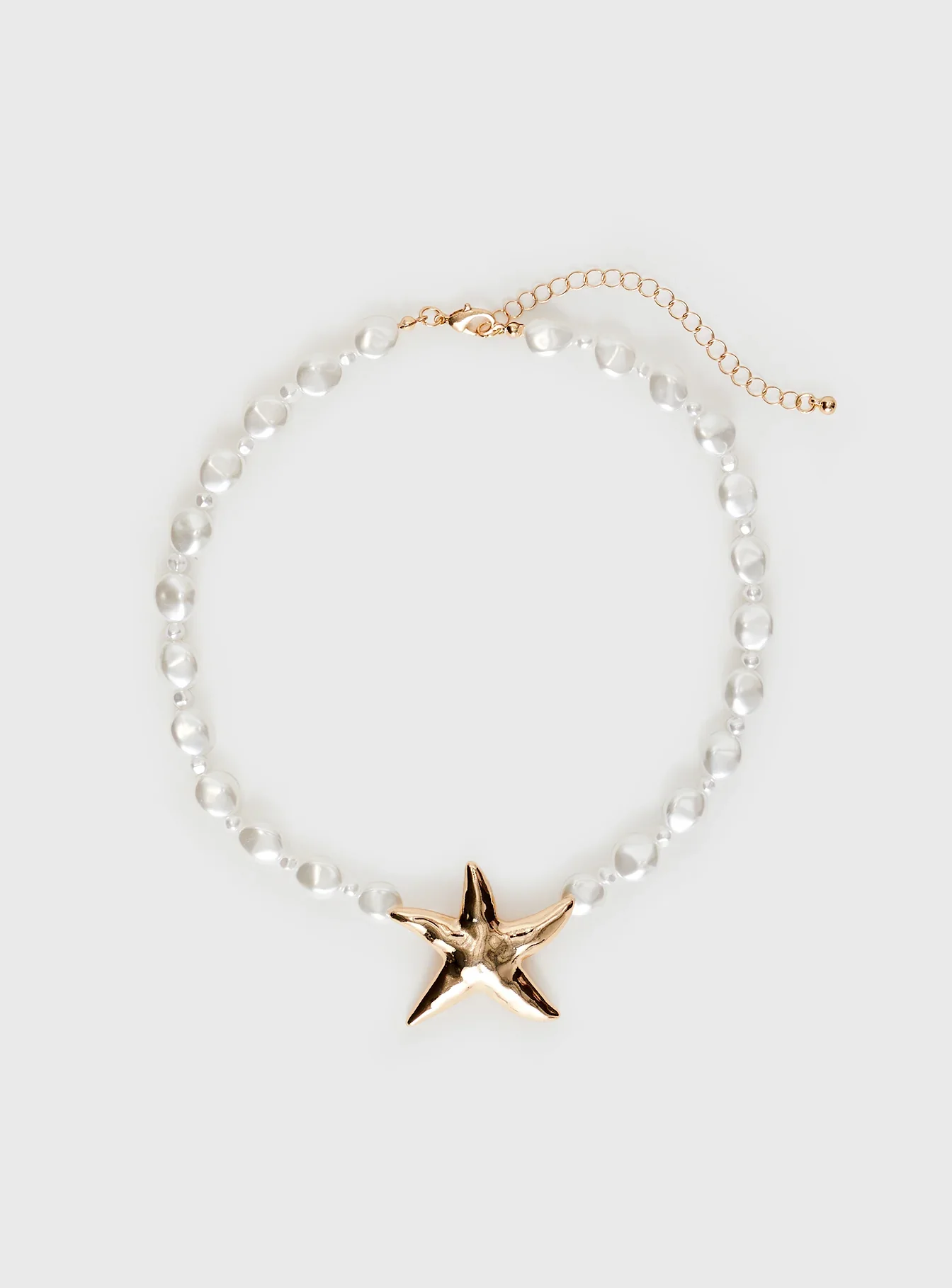 Sea Life Pearl Necklace Gold