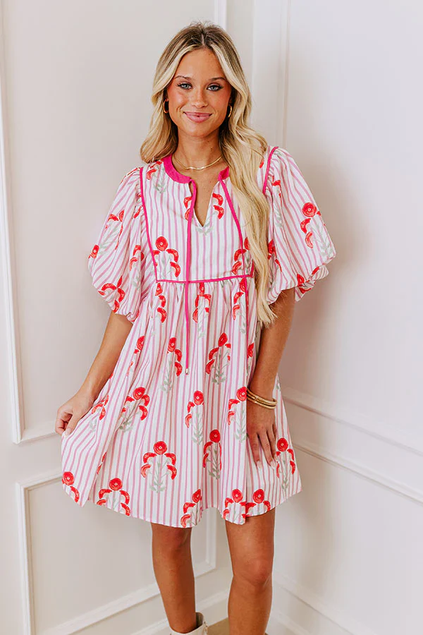 Modern Lines Floral Mini Dress