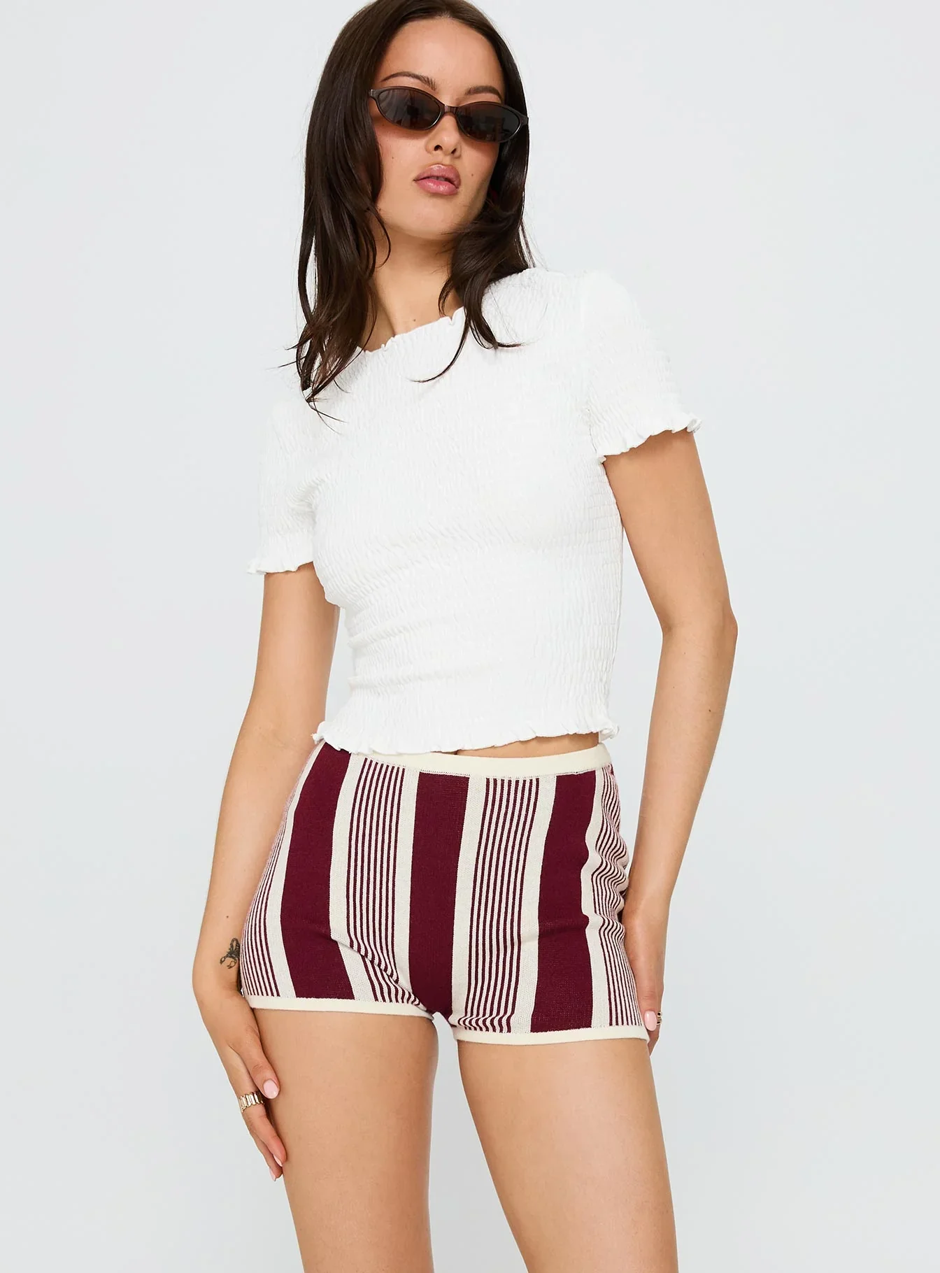 Annisten Knit Shorts Red / Cream Stripe