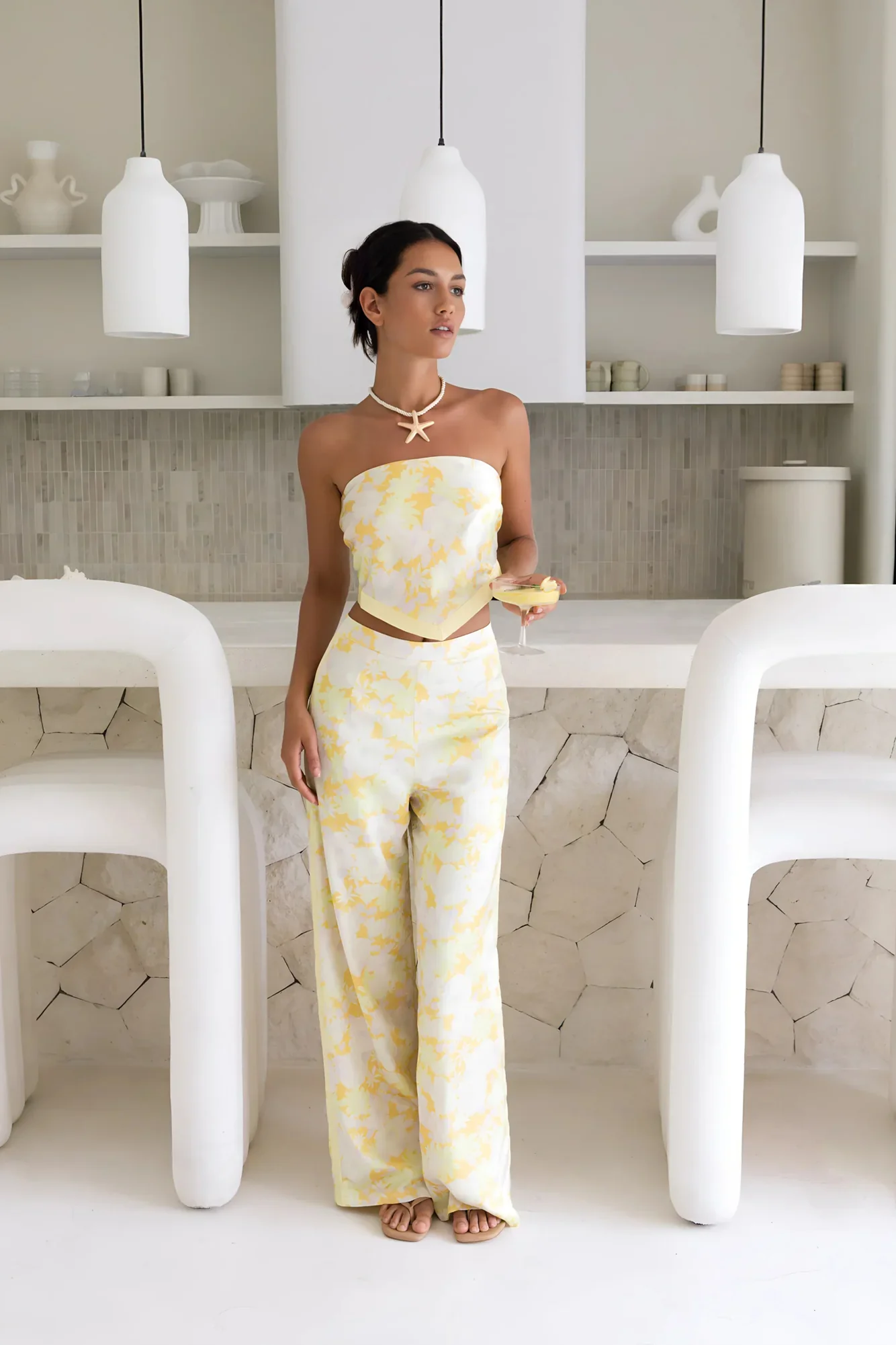 Radiant Romances Satin Set Yellow