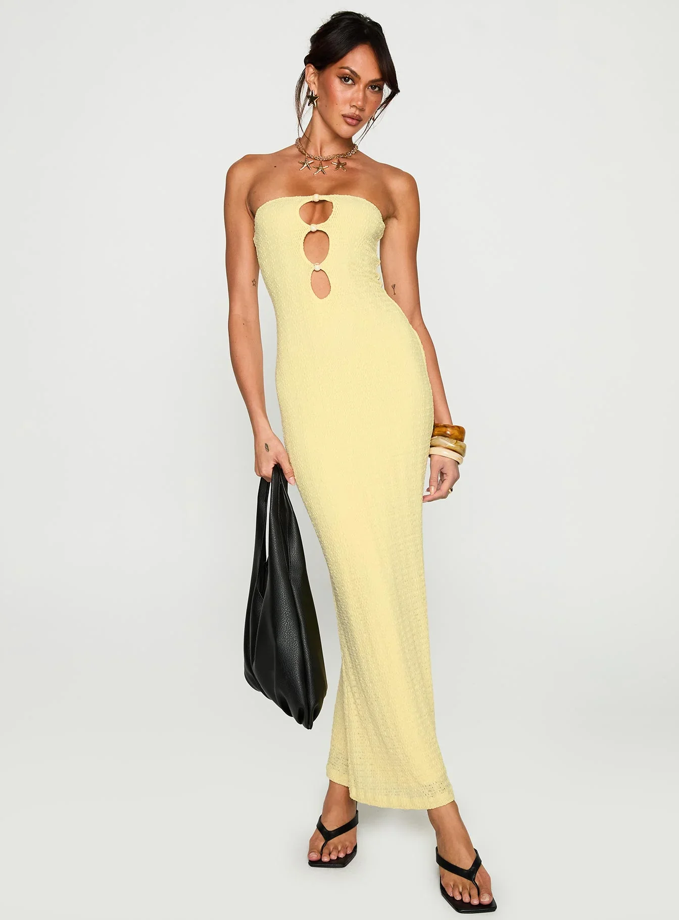 Saijana Strapless Maxi Dress Lemon