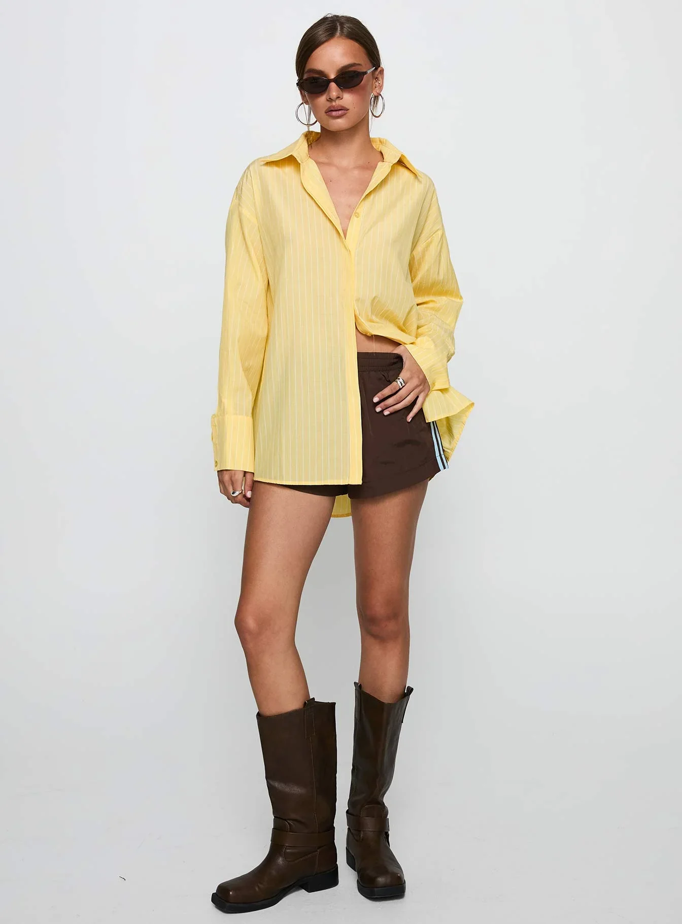 Thousand Miles Oversized Long Sleeve Top Yellow