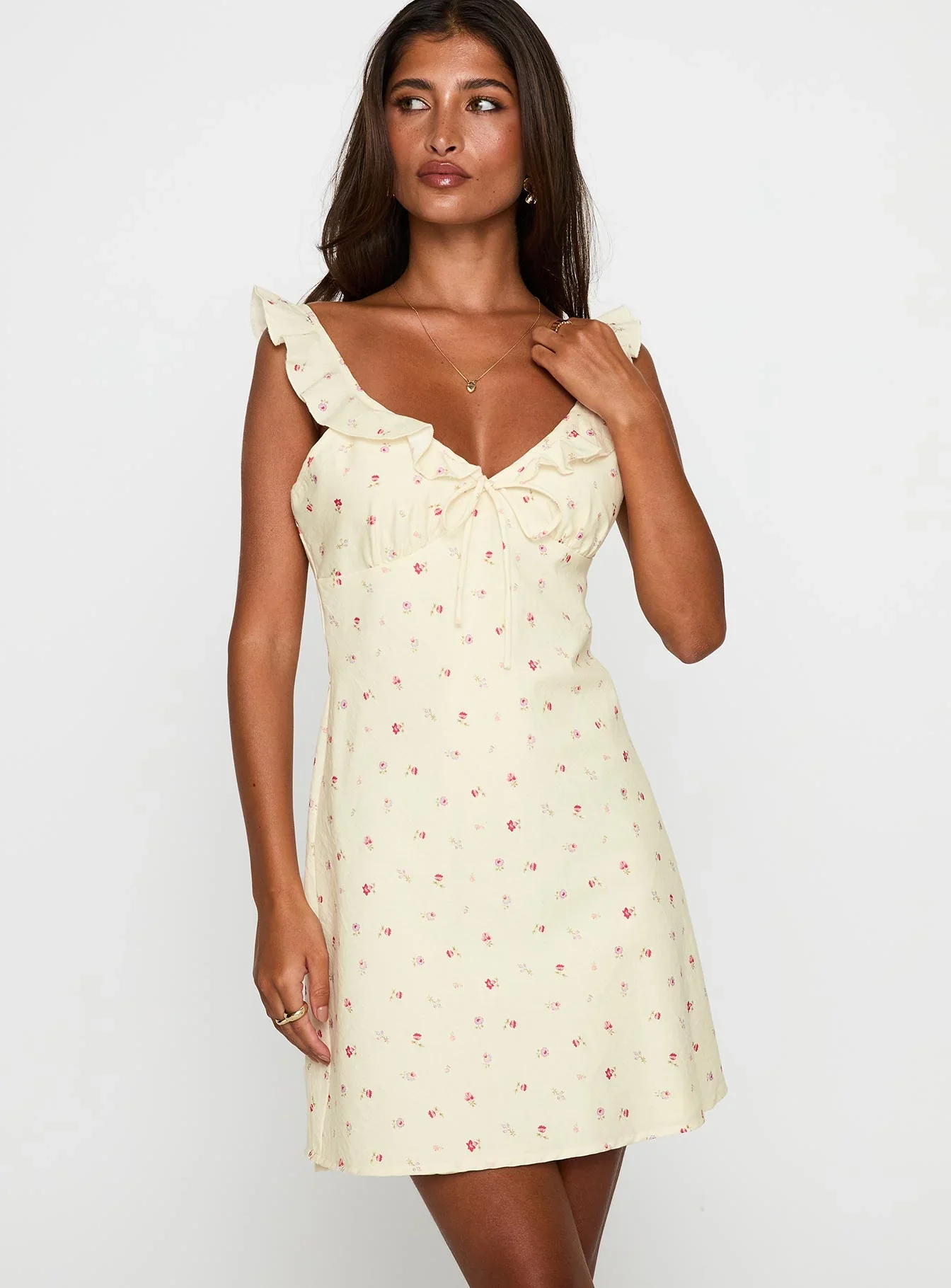 Tattoo Kisses Frill Mini Dress Floral