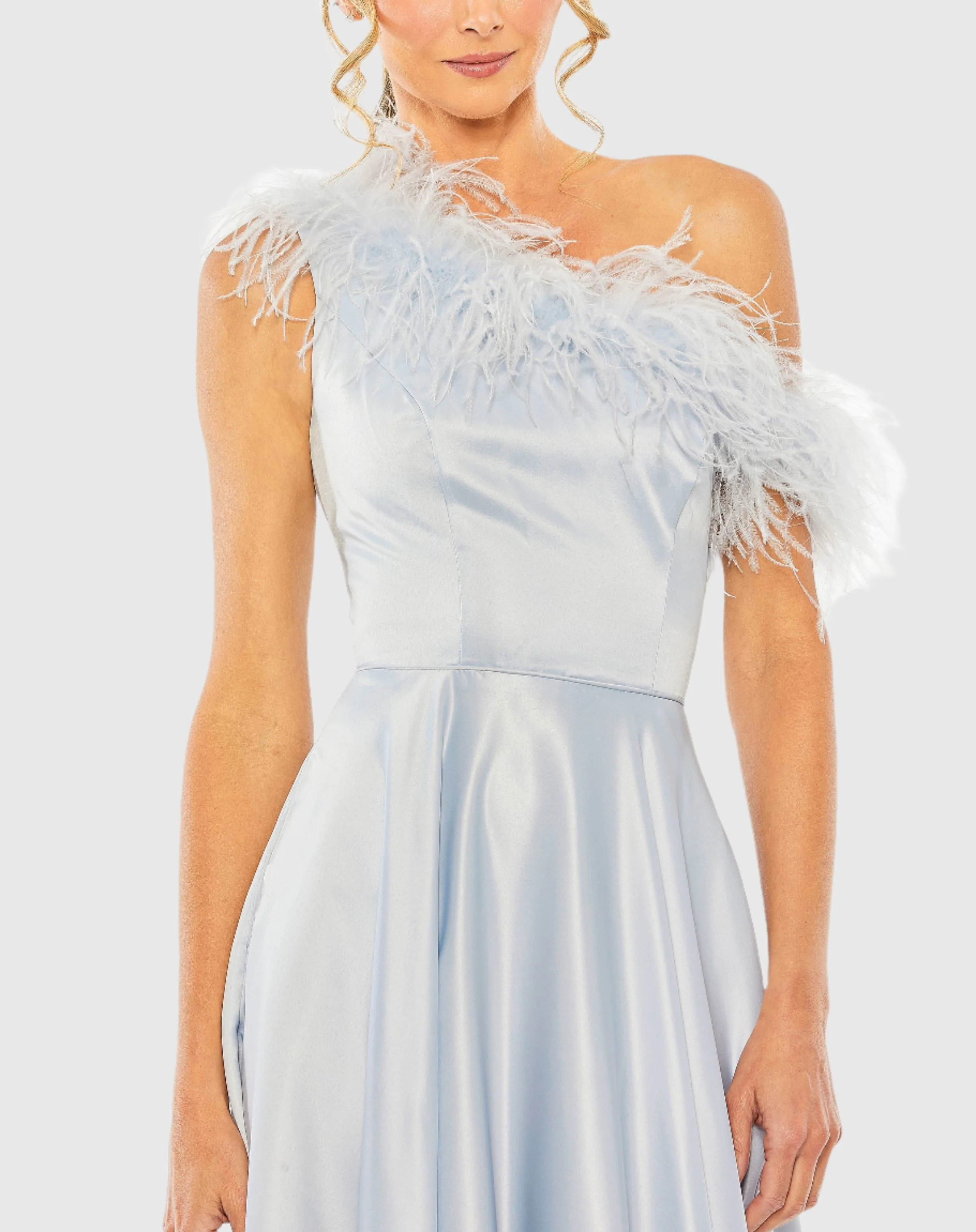 Blue One Shoulder A Line Gown