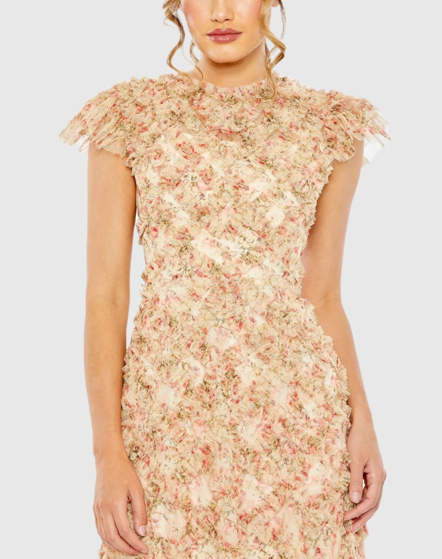 Ruffle Tiered Short Sleeve A-Line Dress