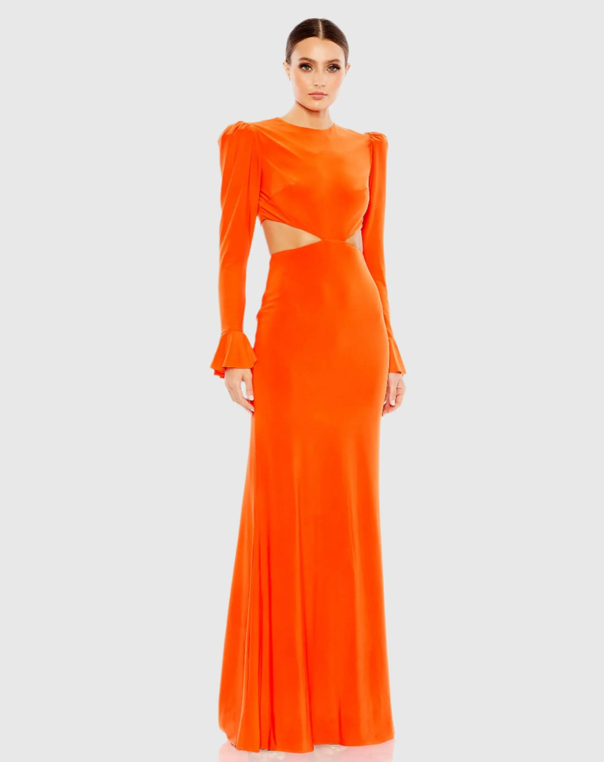 Puff Shoulder Cut Out Gown