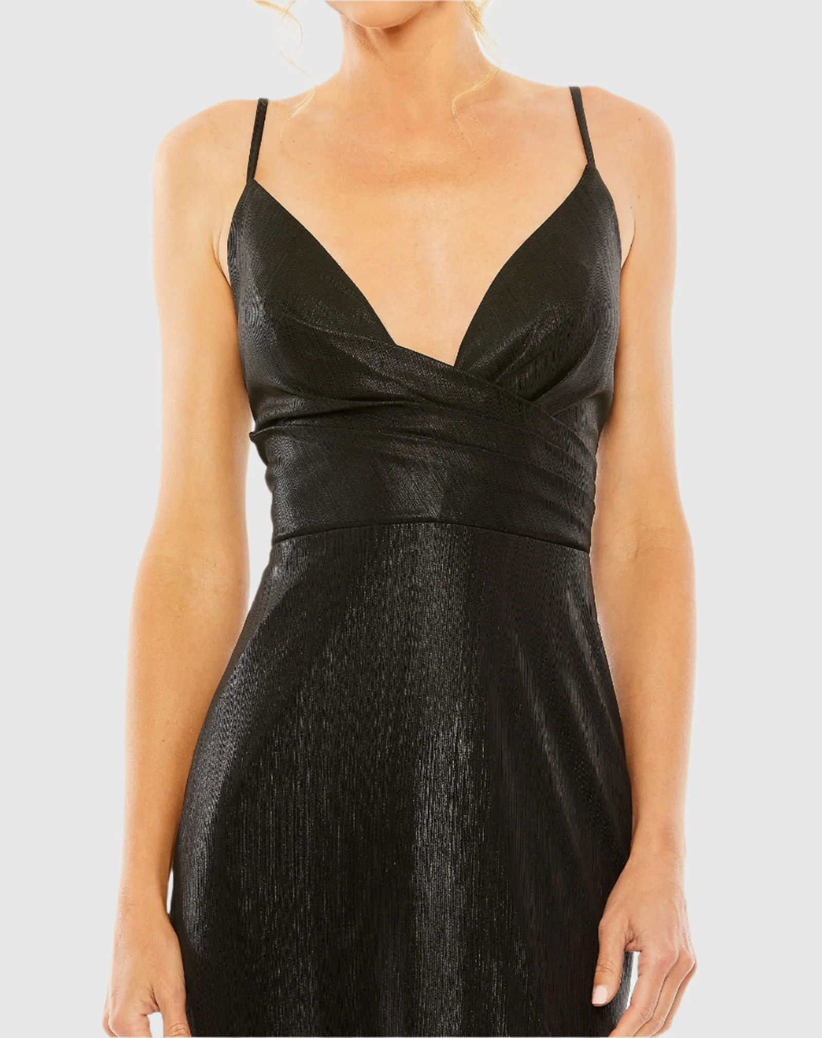 Metallic Wrap Spaghetti Strap Dress