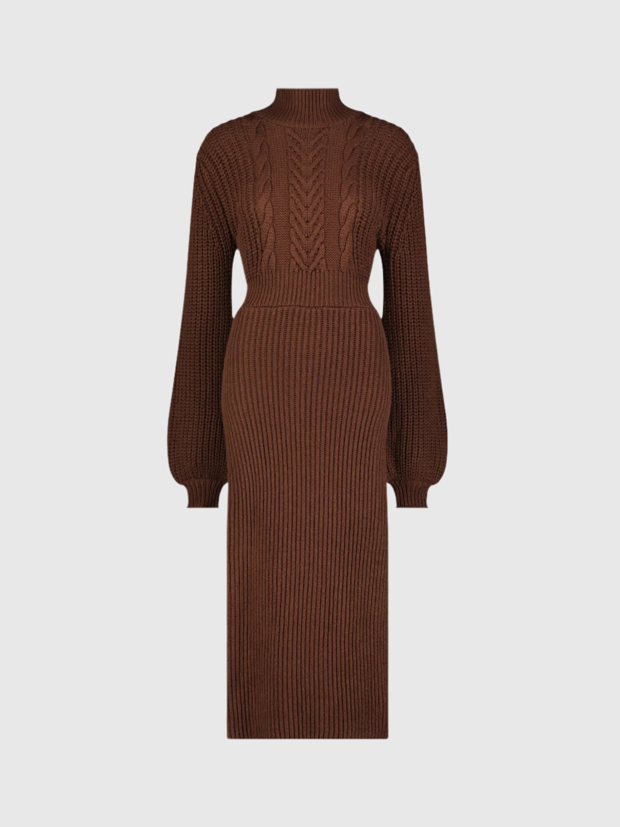 Classic Long Sleeve Knit Midi Dress