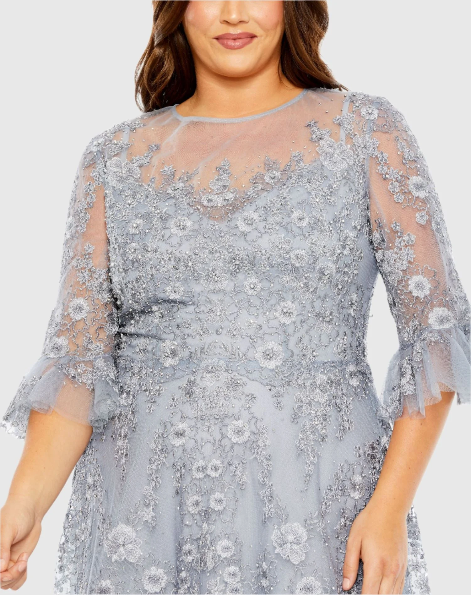 Elegant A Line Embroidered Gown