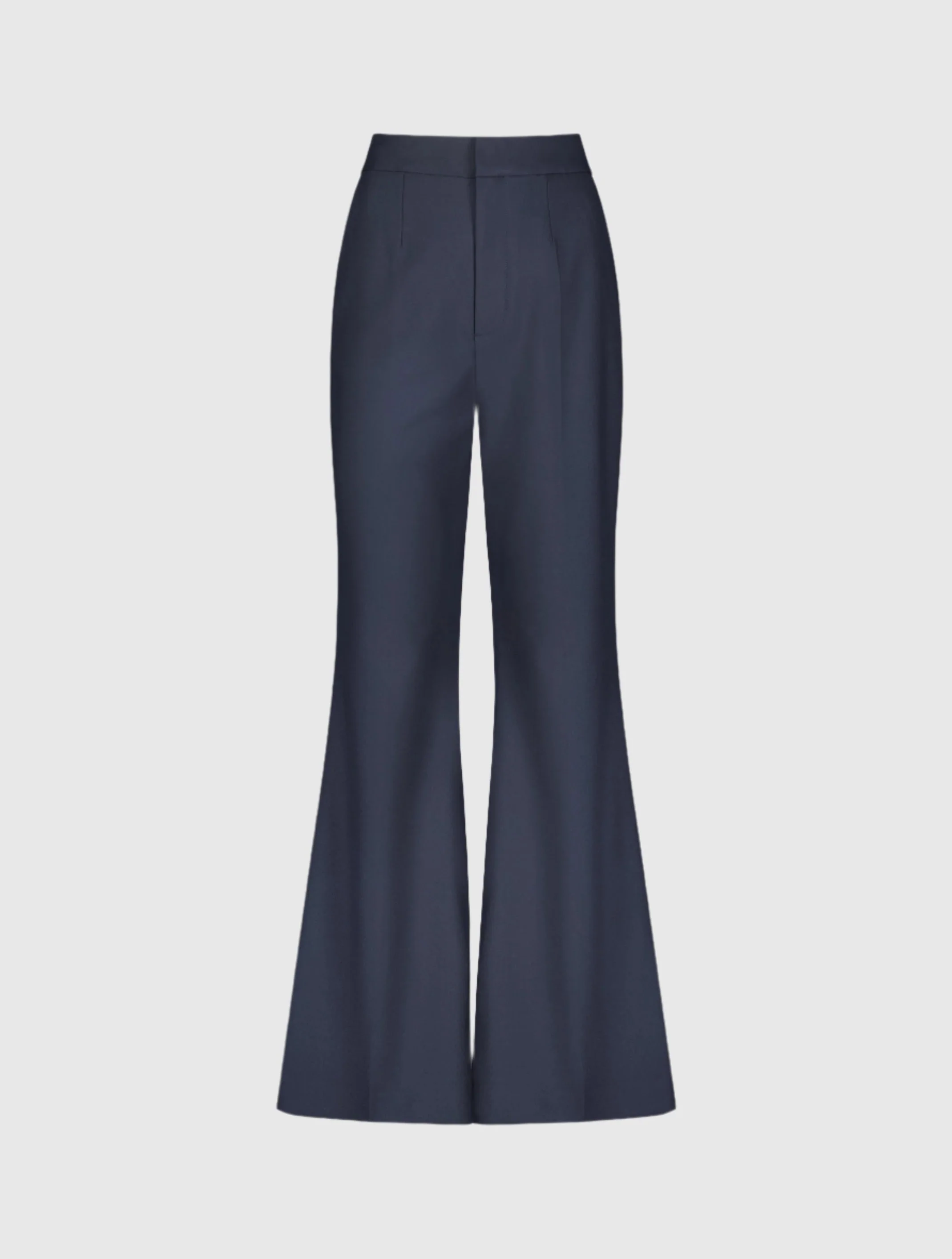 Navy Classic Crepe Flared Trouser Pant