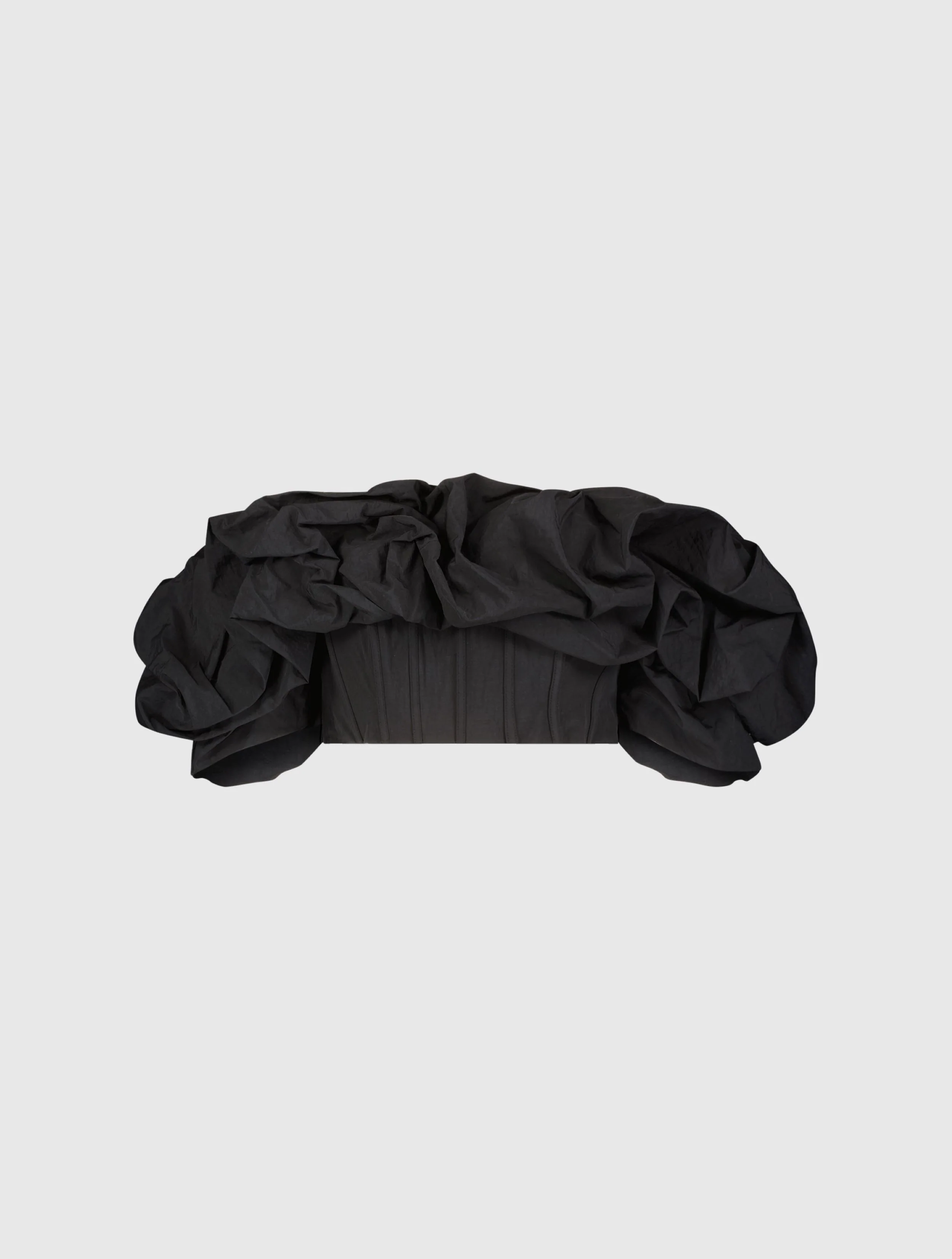 Black Ruffle Bustier Top