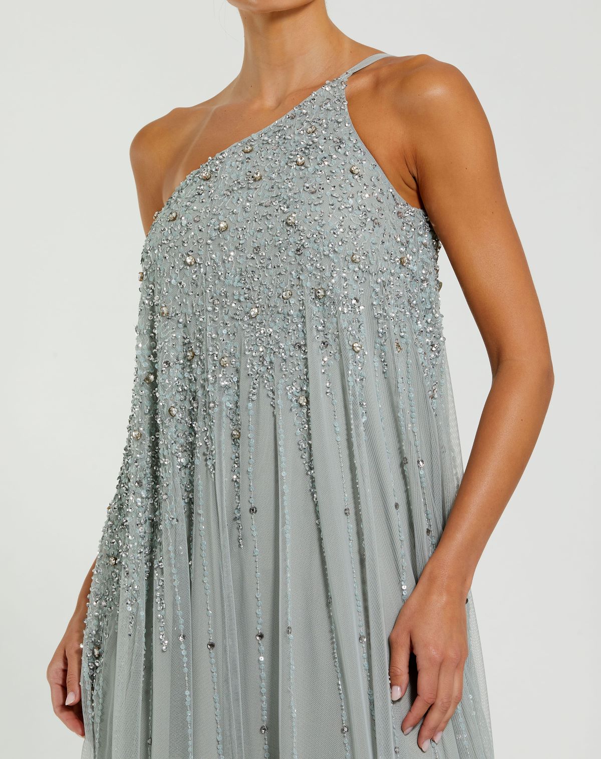Green Embellished Trapeze A Line Gown