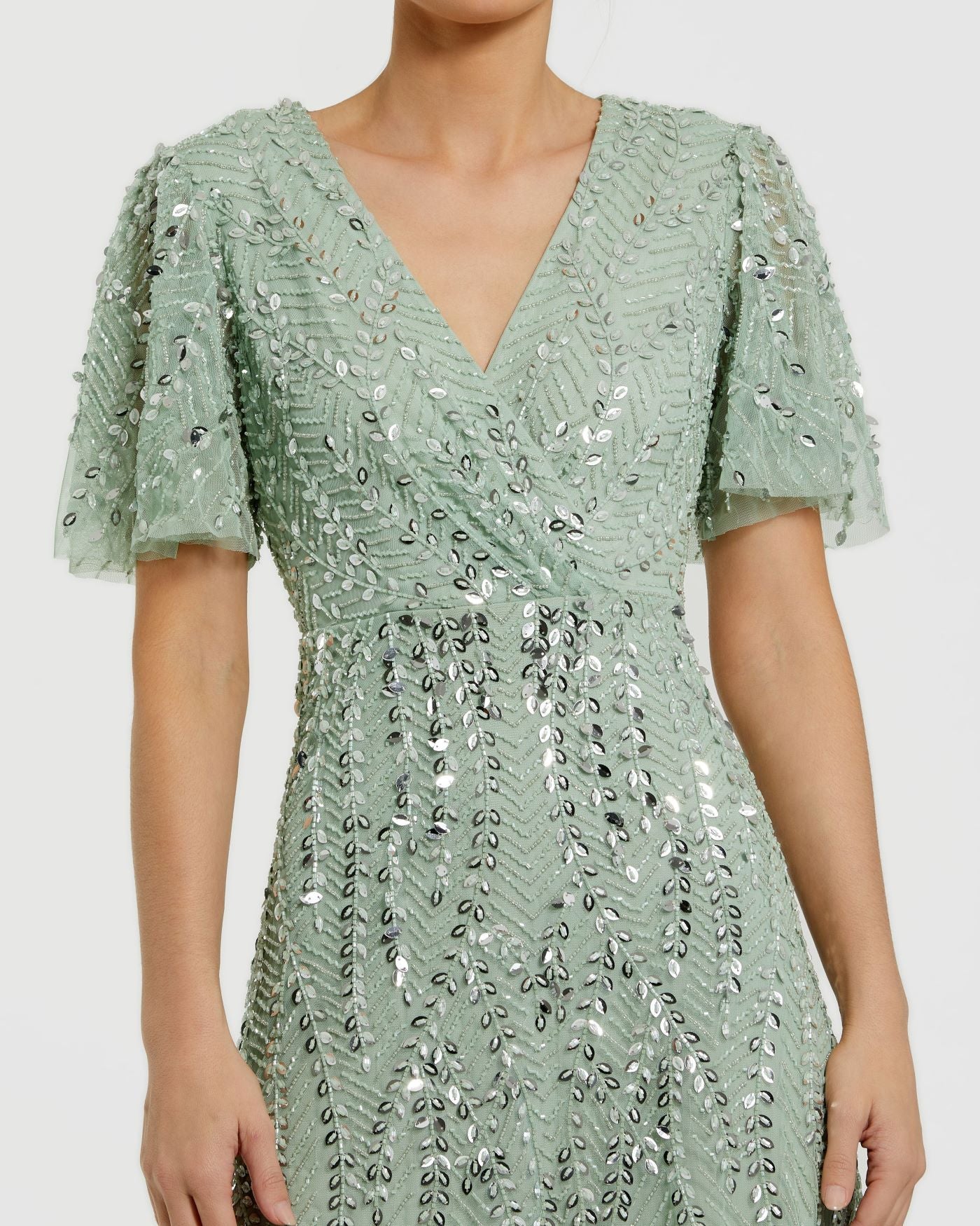 Gown with Butterfly Sleeve