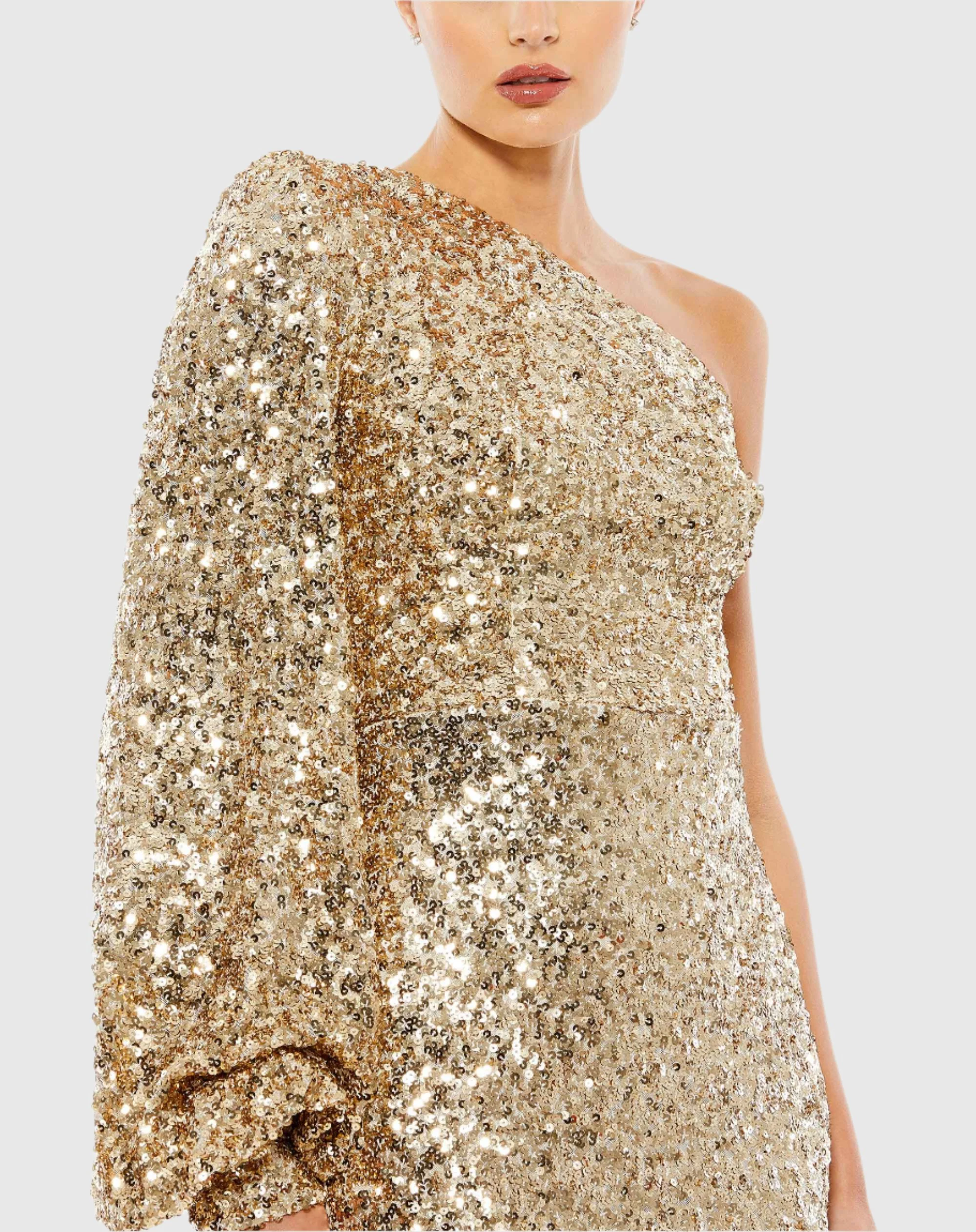 Shimmery Sequin One Shoulder Dress