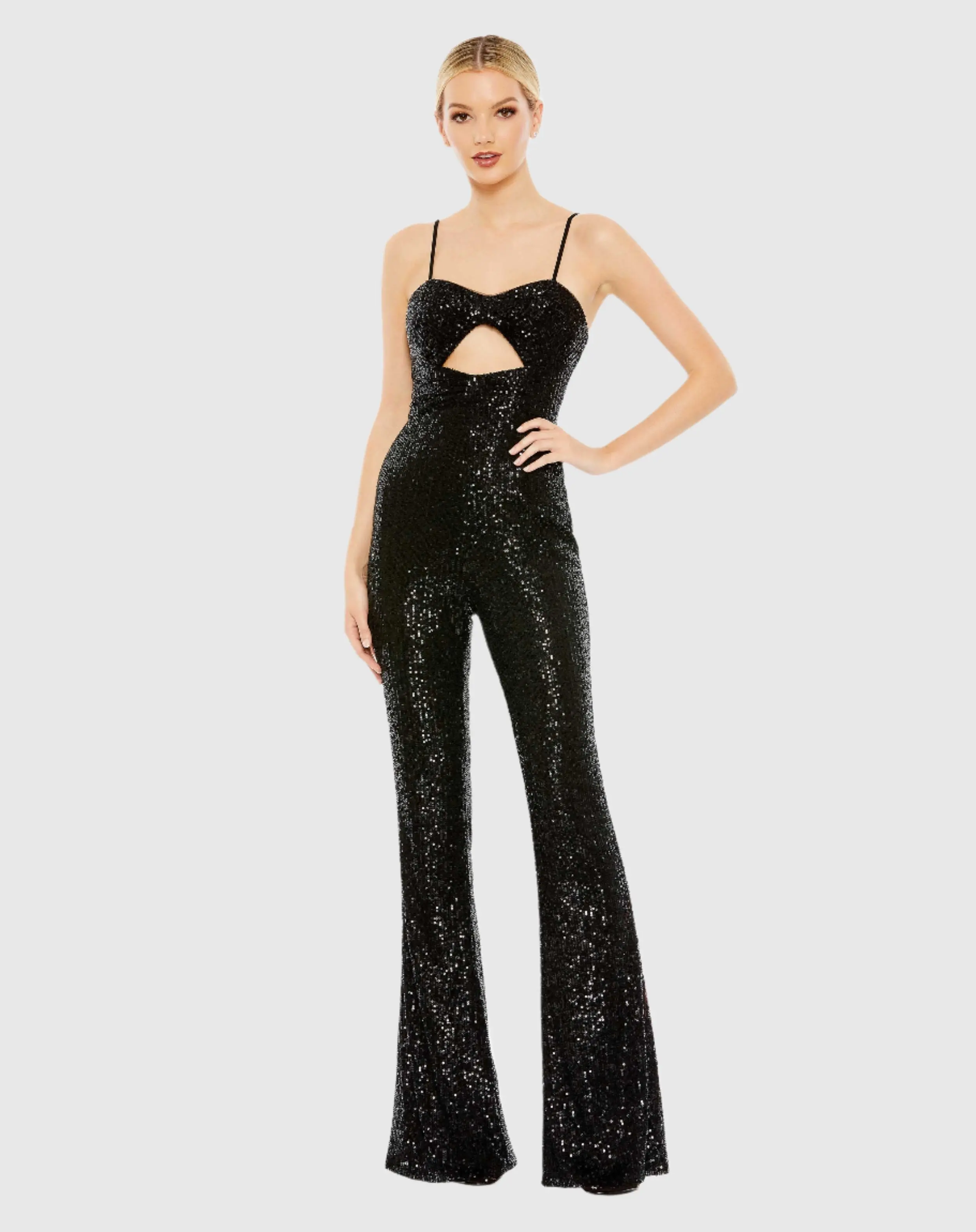 Glittery Strapless Cut Out Dress